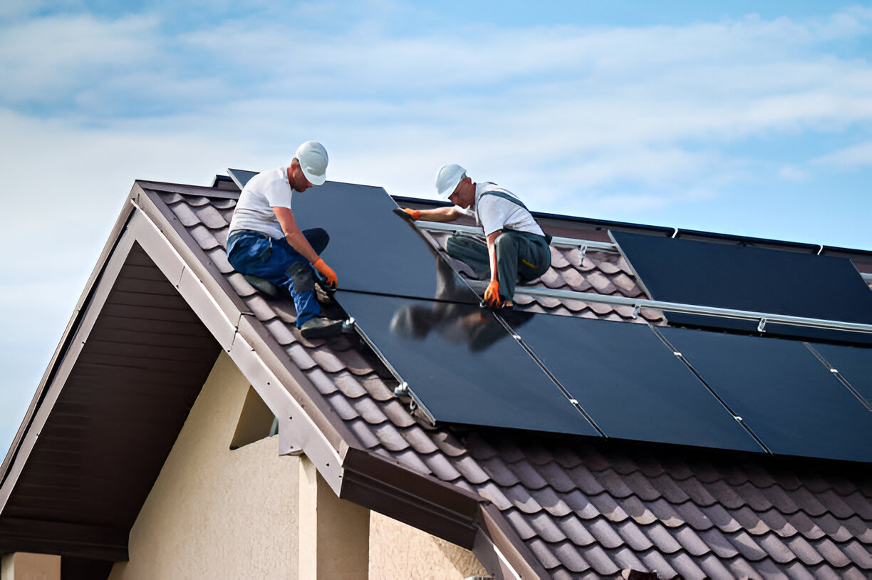 Solar panel installation at Bright Solar Solutions